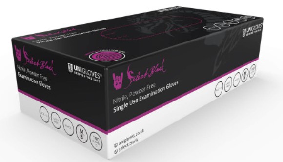Black Select Nitrile Gloves Size Large PK 100